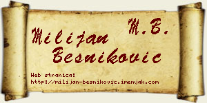 Milijan Besniković vizit kartica